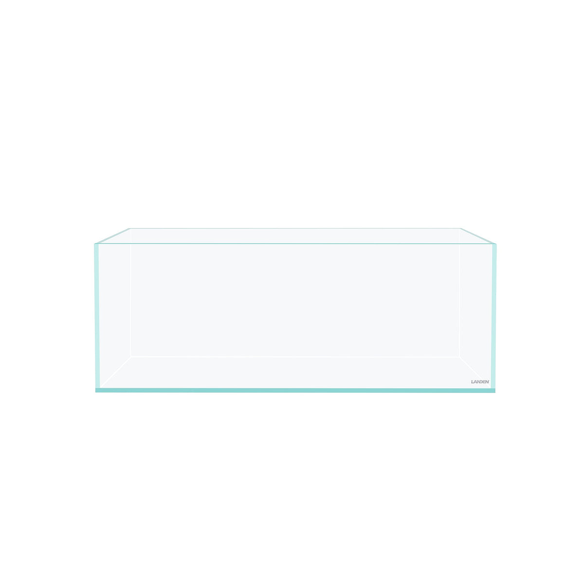 LANDEN 75S shallow tank front view with rimless design for clear viewing