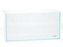 LANDEN 90P rimless tank front view showcases bezel-free immersion and wide viewing.
