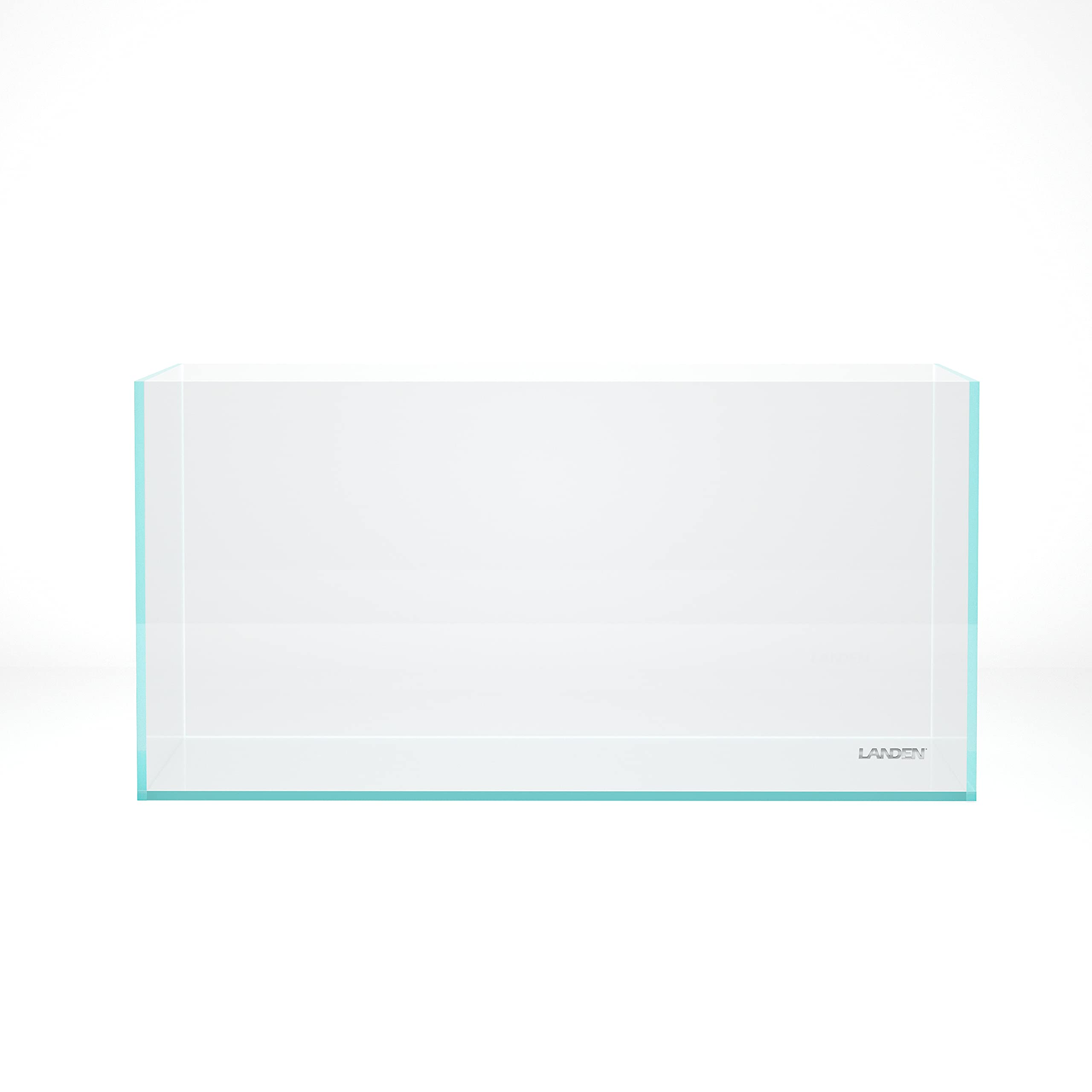 LANDEN 90P rimless tank side view highlights generous proportions for versatile aquascapes.