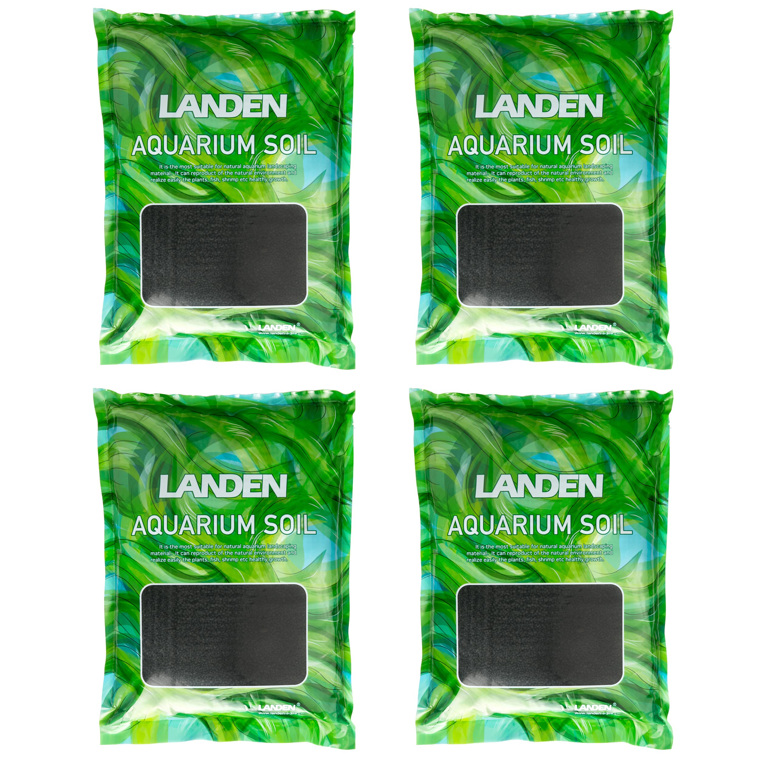 Landen Aqua Soil bag front showcasing natural planted aquarium substrate for healthy roots.
