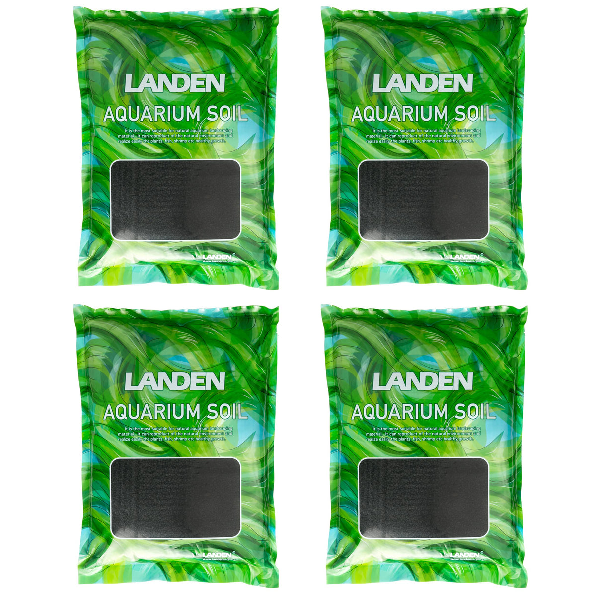 Landen Aqua Soil bag front showcasing natural planted aquarium substrate for healthy roots.