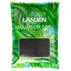 LANDEN Aqua Soil Substrate bag front shows natural black substrate ready for planting.