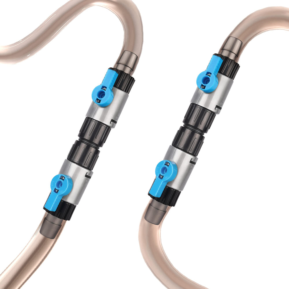 LANDEN aquarium hose connection image highlighting a secure, quick-release setup.