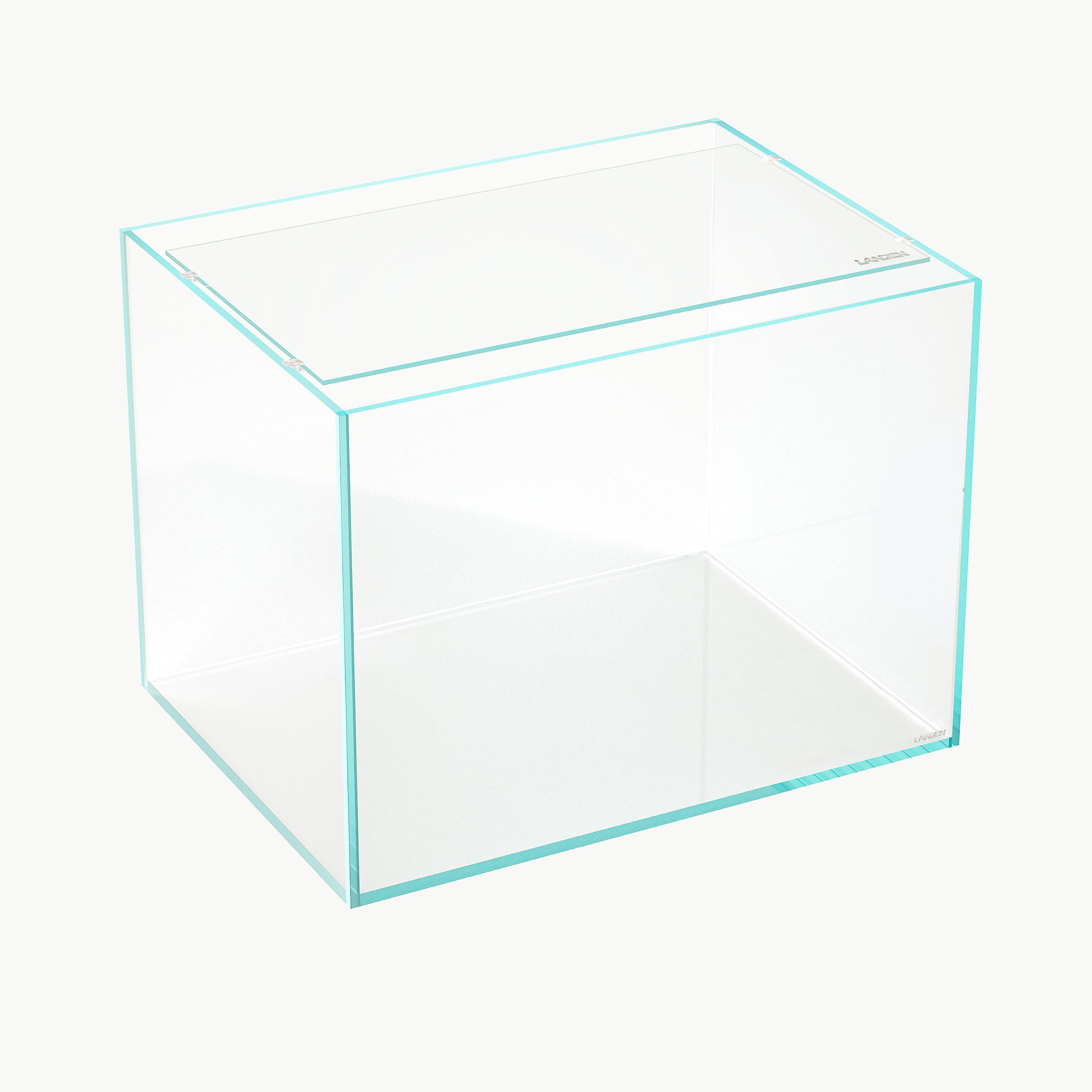 LANDEN aquarium lid clear glass 4mm top view showing light-friendly design for vibrant tanks.