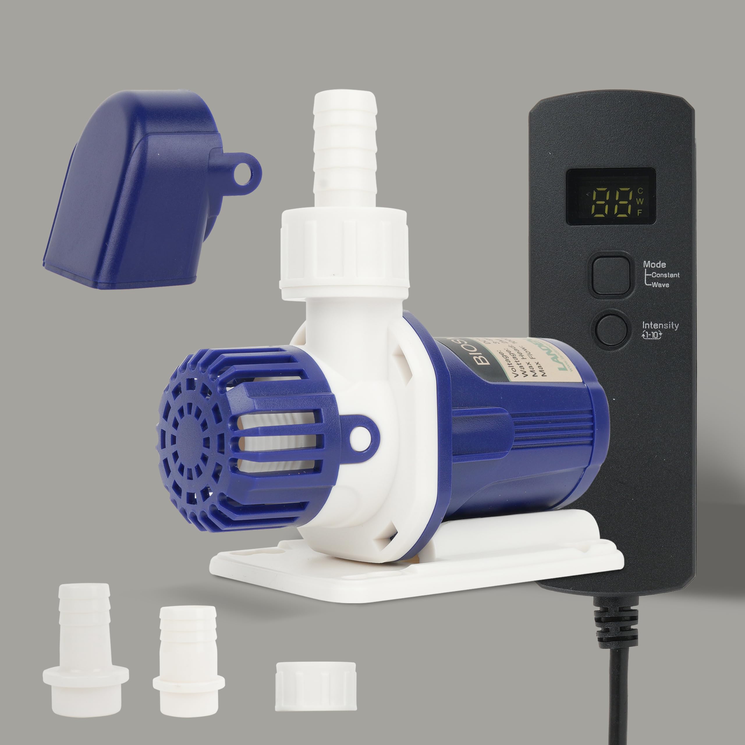 LANDEN BIOSMO 2000DC front view shows a quiet high-flow return pump for 50–105 gallon tanks.