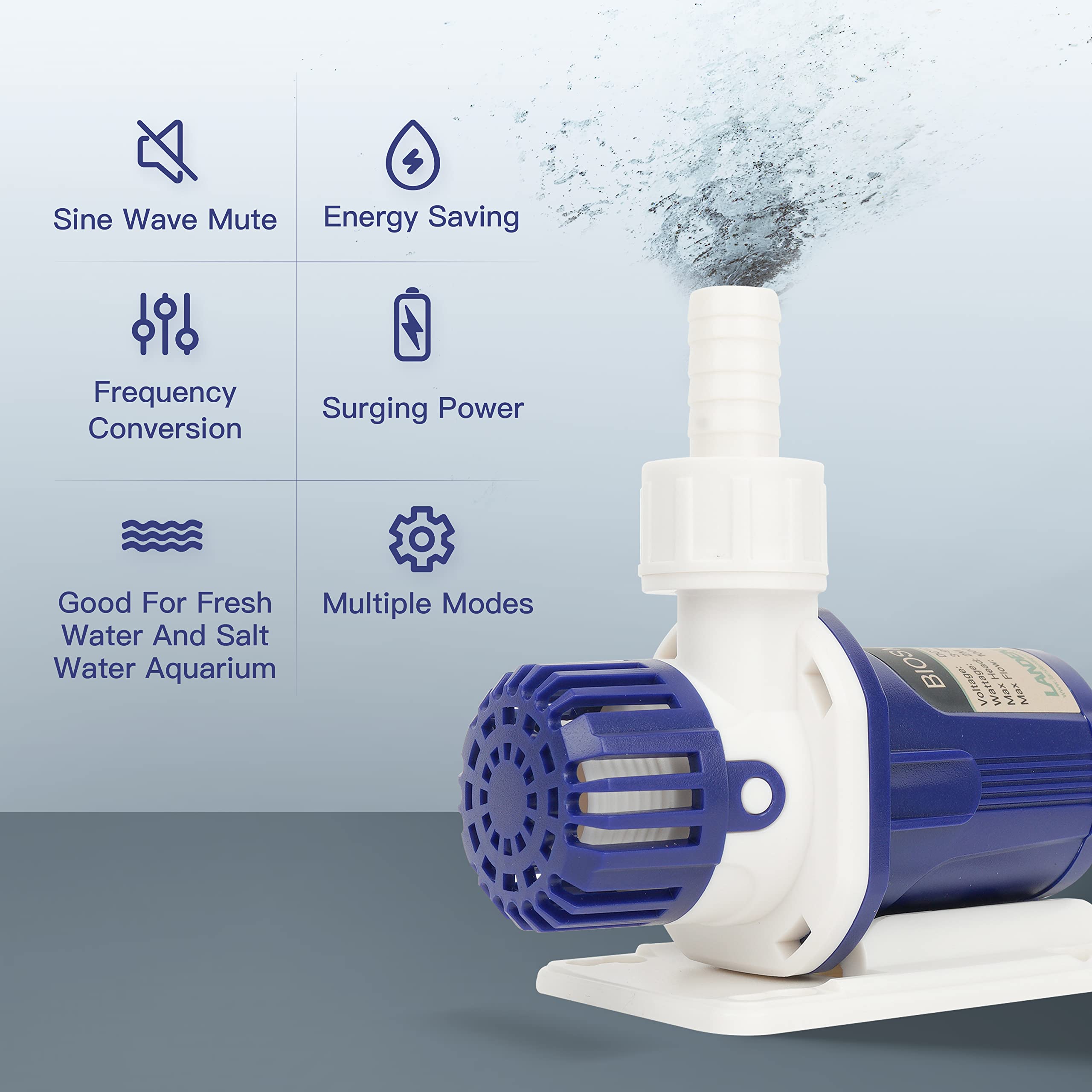 LANDEN BIOSMO ultra-quiet operation keeps tank viewing peaceful.
