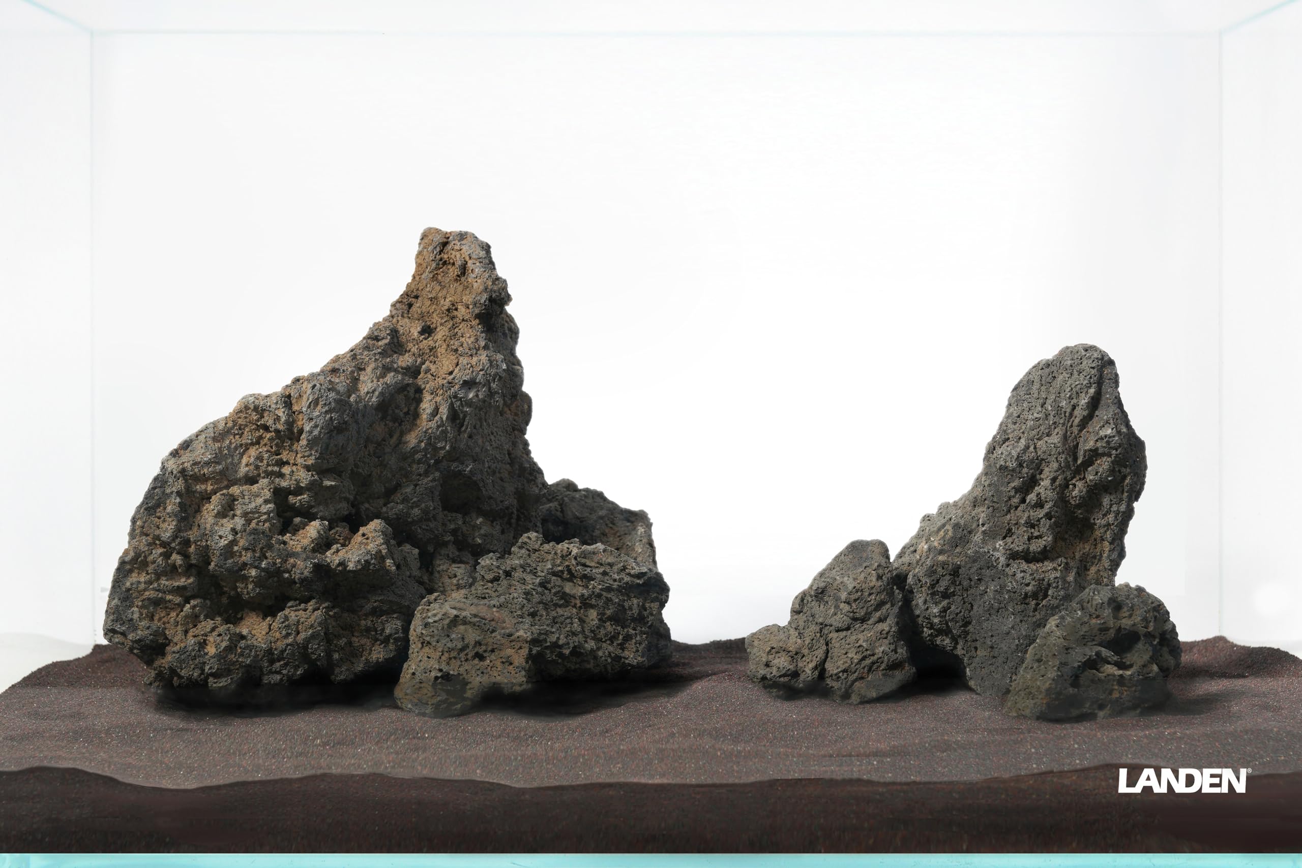 LANDEN lava stone porosity detail shows porous surface for biological filtration.
