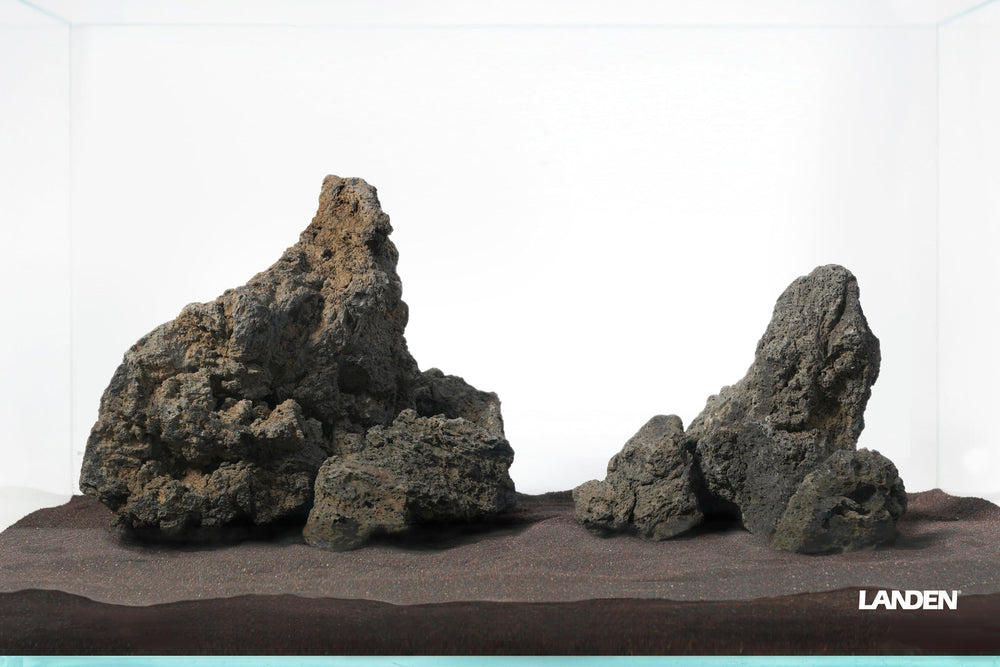 LANDEN lava stone porosity detail shows porous surface for biological filtration.