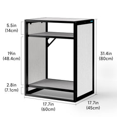 LANDEN CLX60 three-tier design maximizes vertical space for gear.