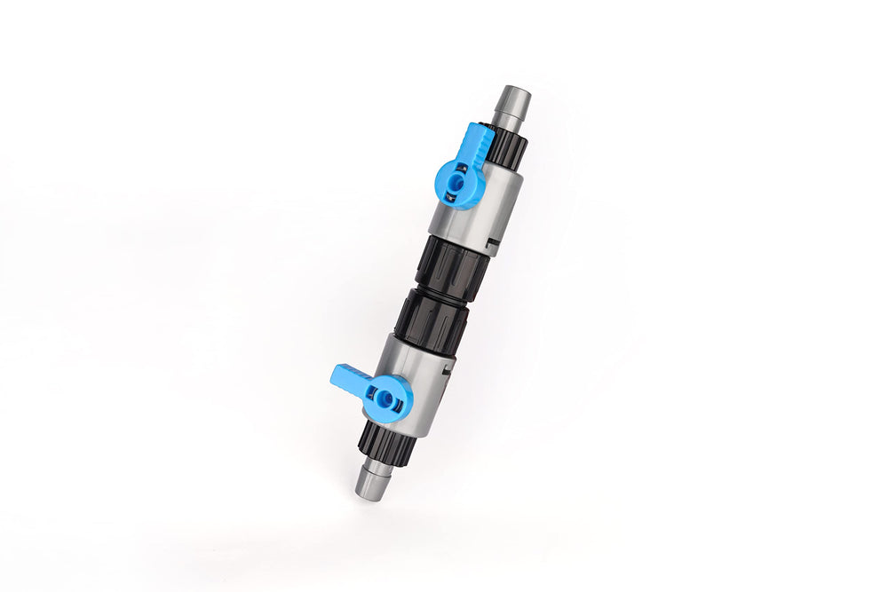 LANDEN double tab connector aquarium install view shows simple integration with filters