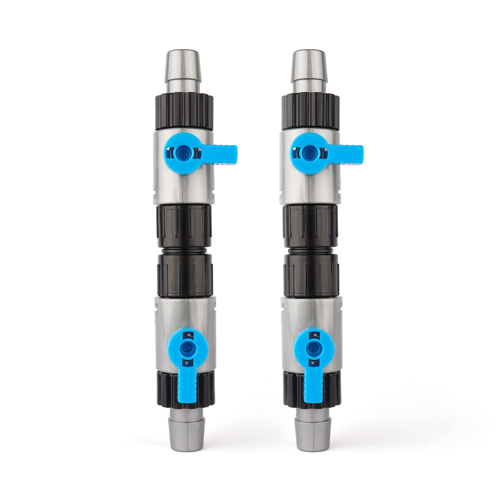 LANDEN Double Tab Connector closeup shows precise fit for leak-free aquarium hoses.