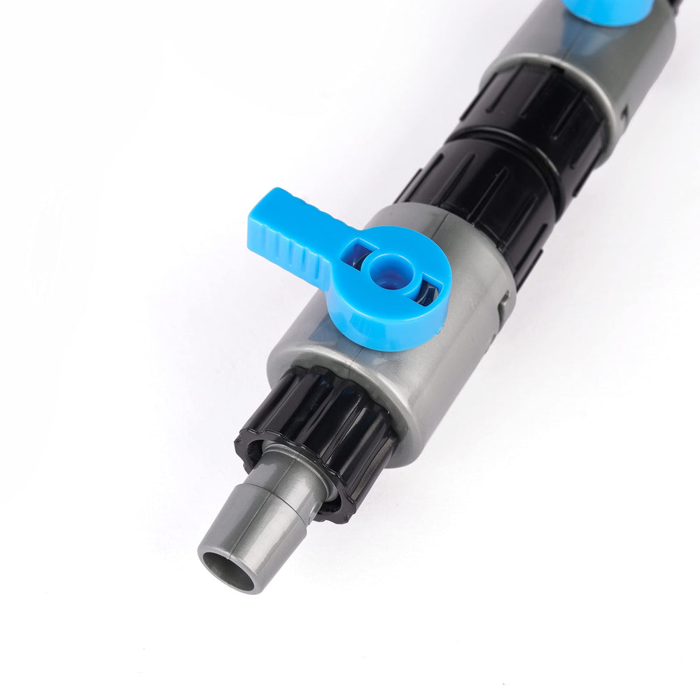 LANDEN connector in use during a water-change to control drainage safely.