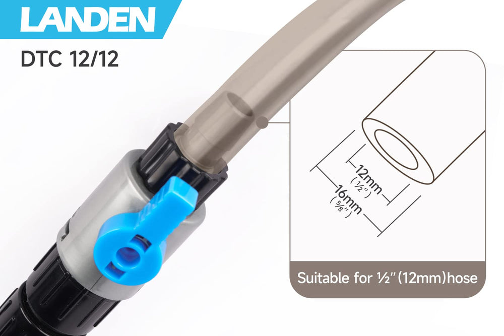 LANDEN nozzle-tip design aids easy hose insertion for reliable connections.