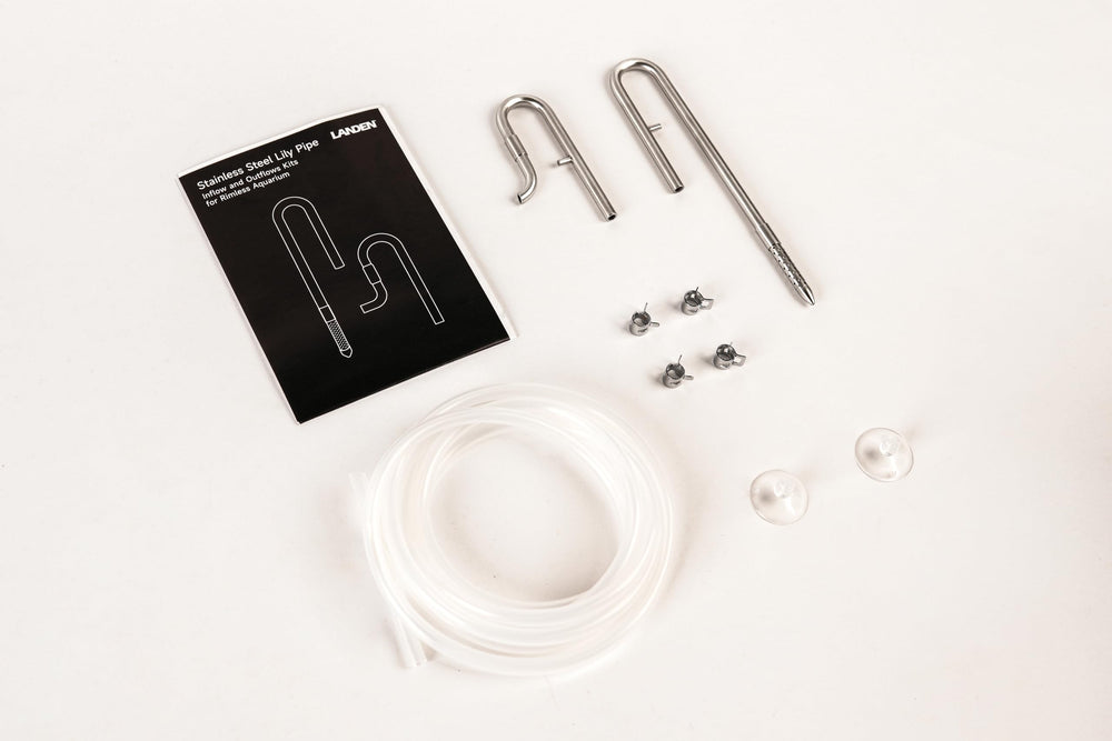 LANDEN lily pipe rimless-bracket improves stability on rimless glass tanks.
