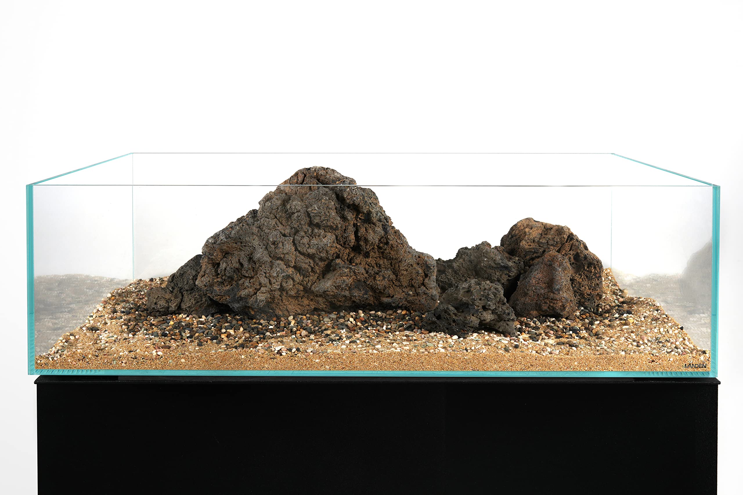 LANDEN Mekong sand enhances aquascape with dark color for dramatic contrast.