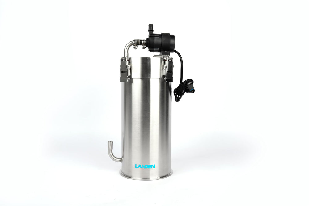 LANDEN Pura 300 external filter cylindrical body supports compact, efficient filtration