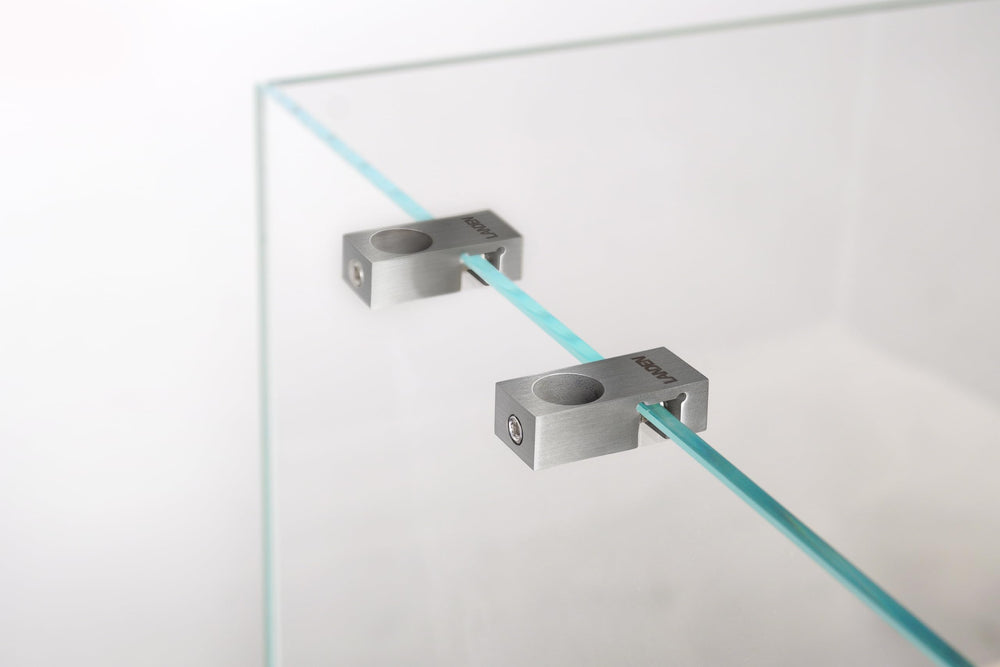 LANDEN rimless aquarium setup with lily pipes blends with clear glass