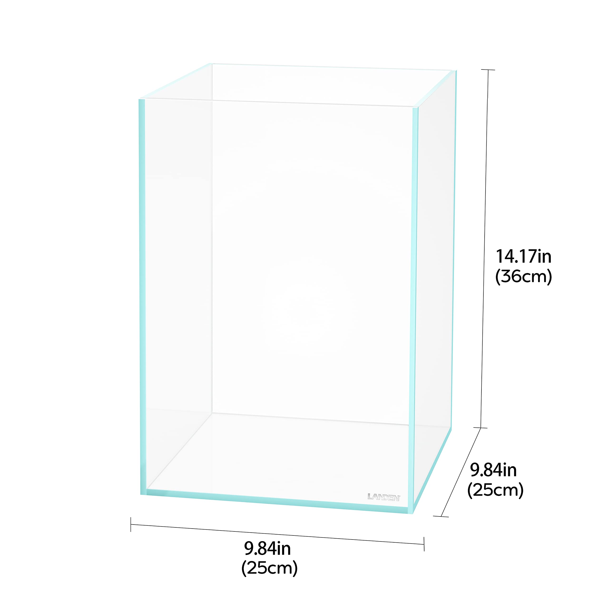 LANDEN tall tank side view highlights compact footprint ideal for desks and small spaces