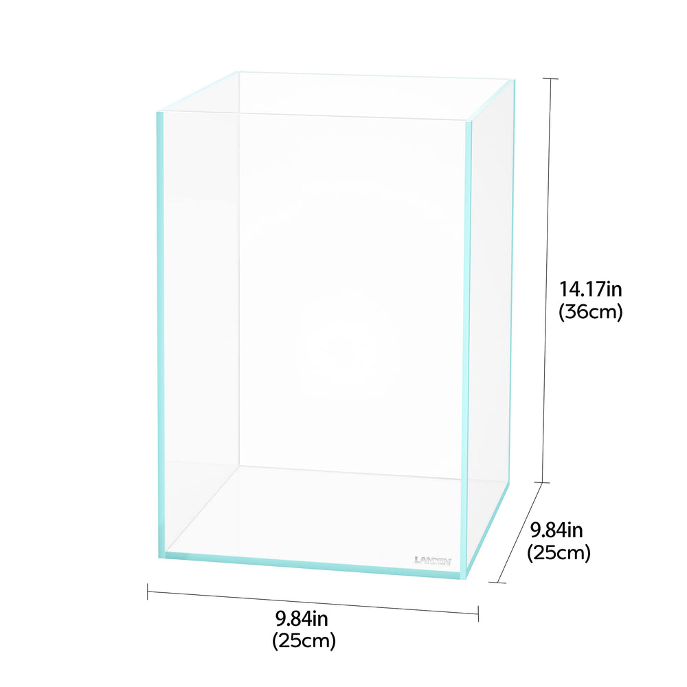 LANDEN tall tank side view highlights compact footprint ideal for desks and small spaces
