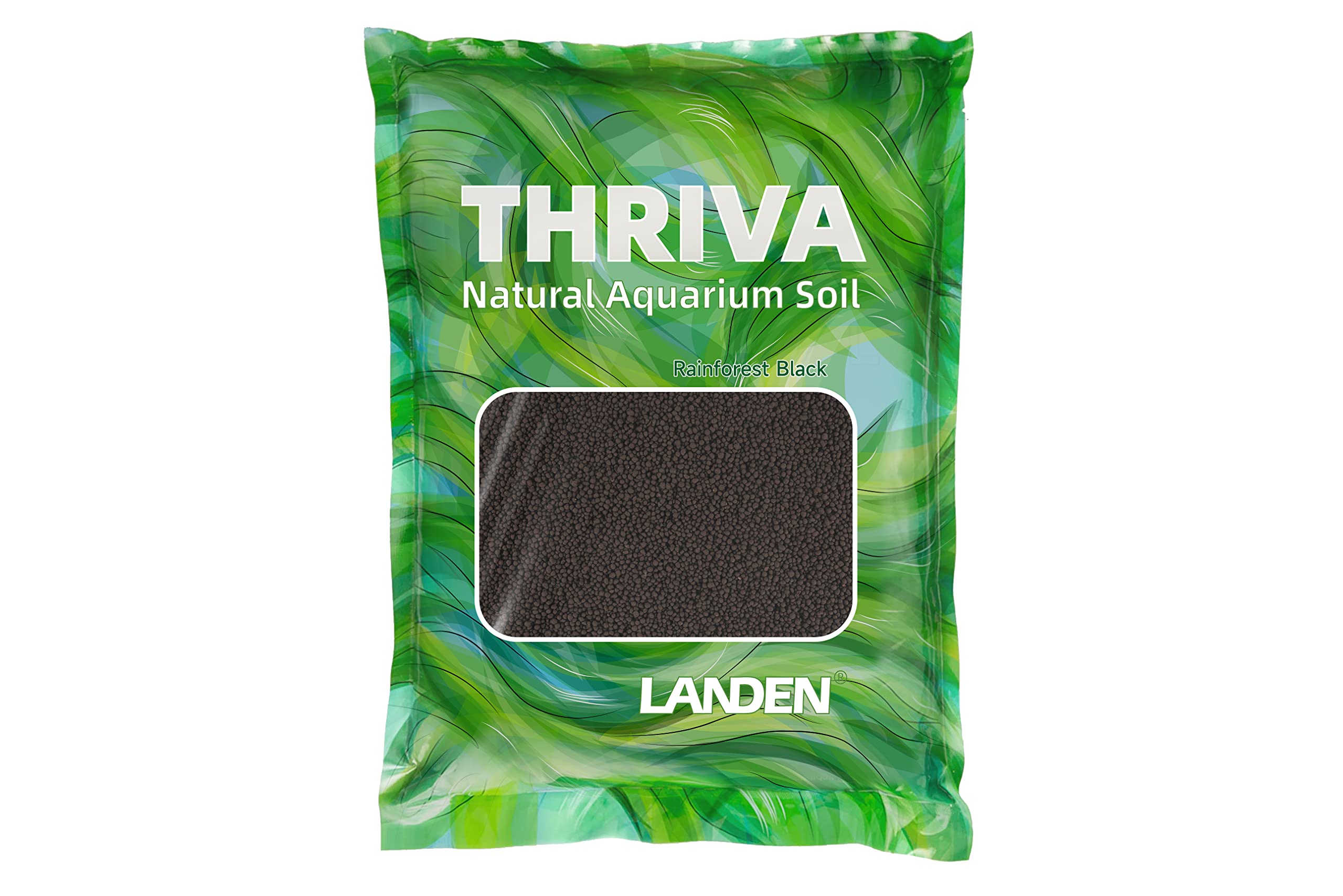 LANDEN THRIVA rainforest black pellets close-up promoting healthy plant roots and substrate stability.