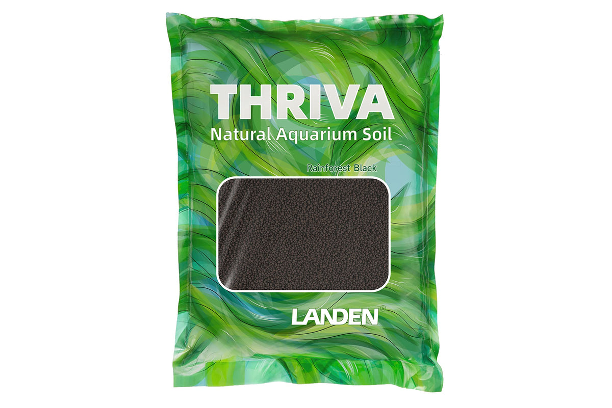 LANDEN THRIVA rainforest black pellets close-up promoting healthy plant roots and substrate stability.