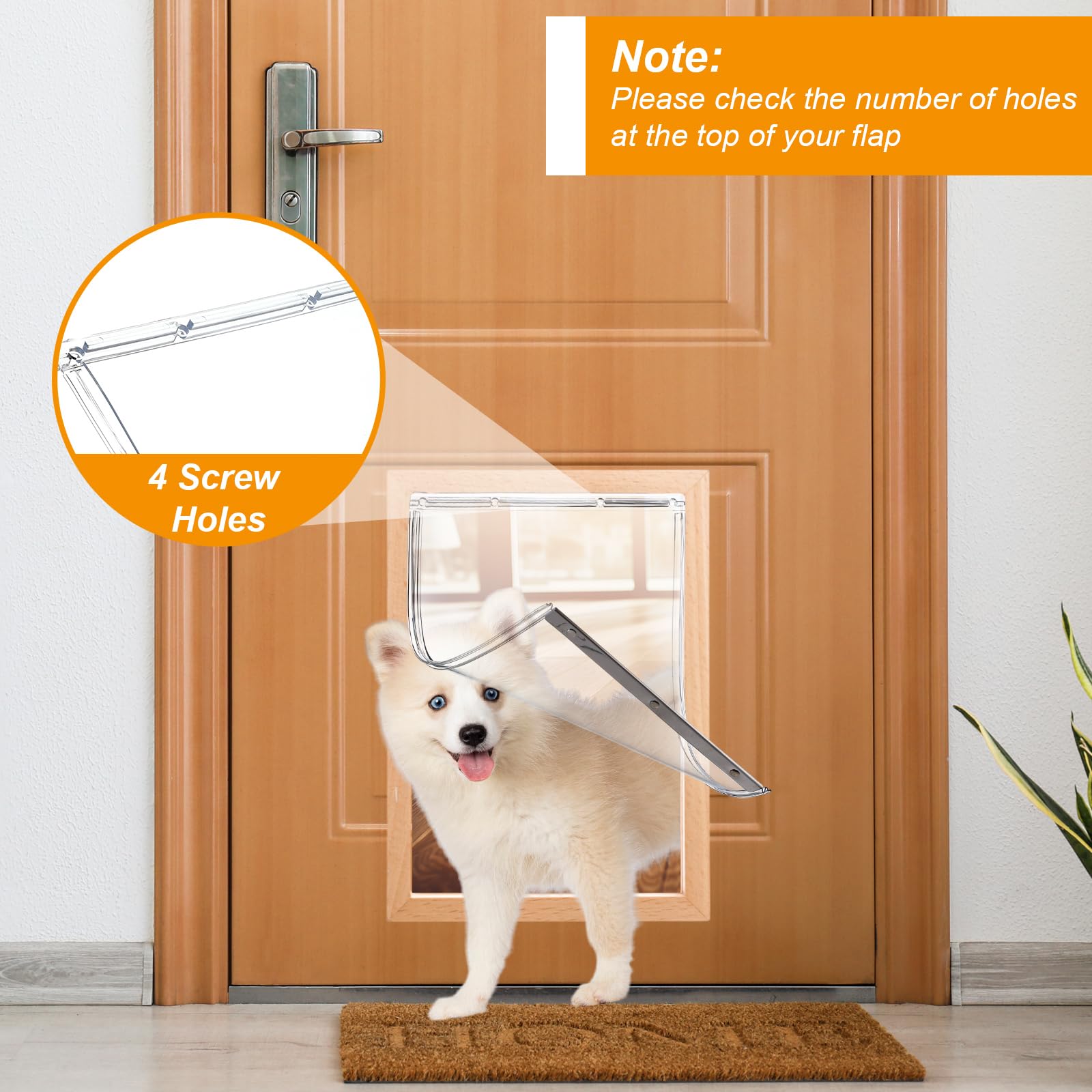 Landical dog door flap transparent material enables clear visibility for pets during entry and exit.