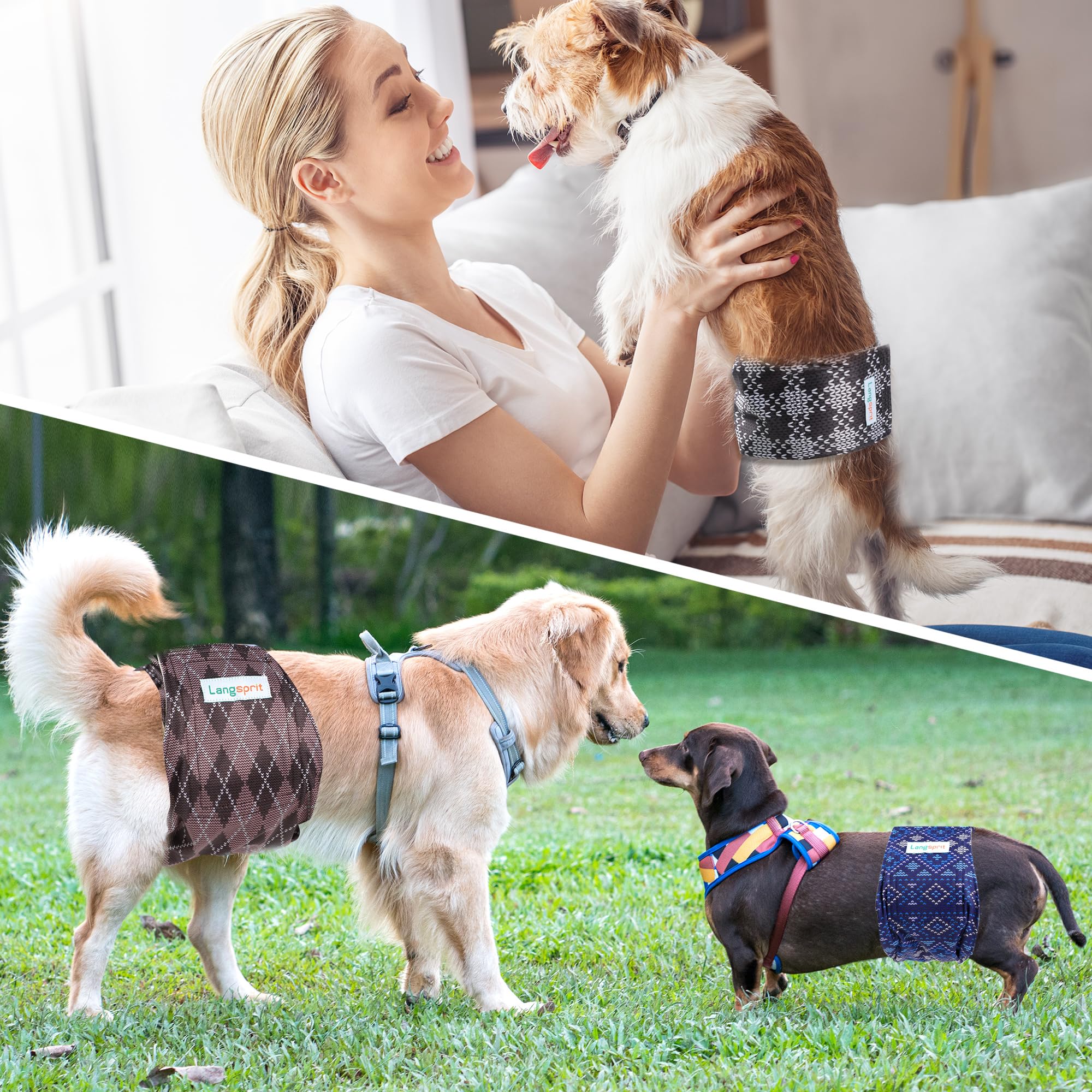 Langsprit belly band durable stitching plaid withstands repeated washing and daily use