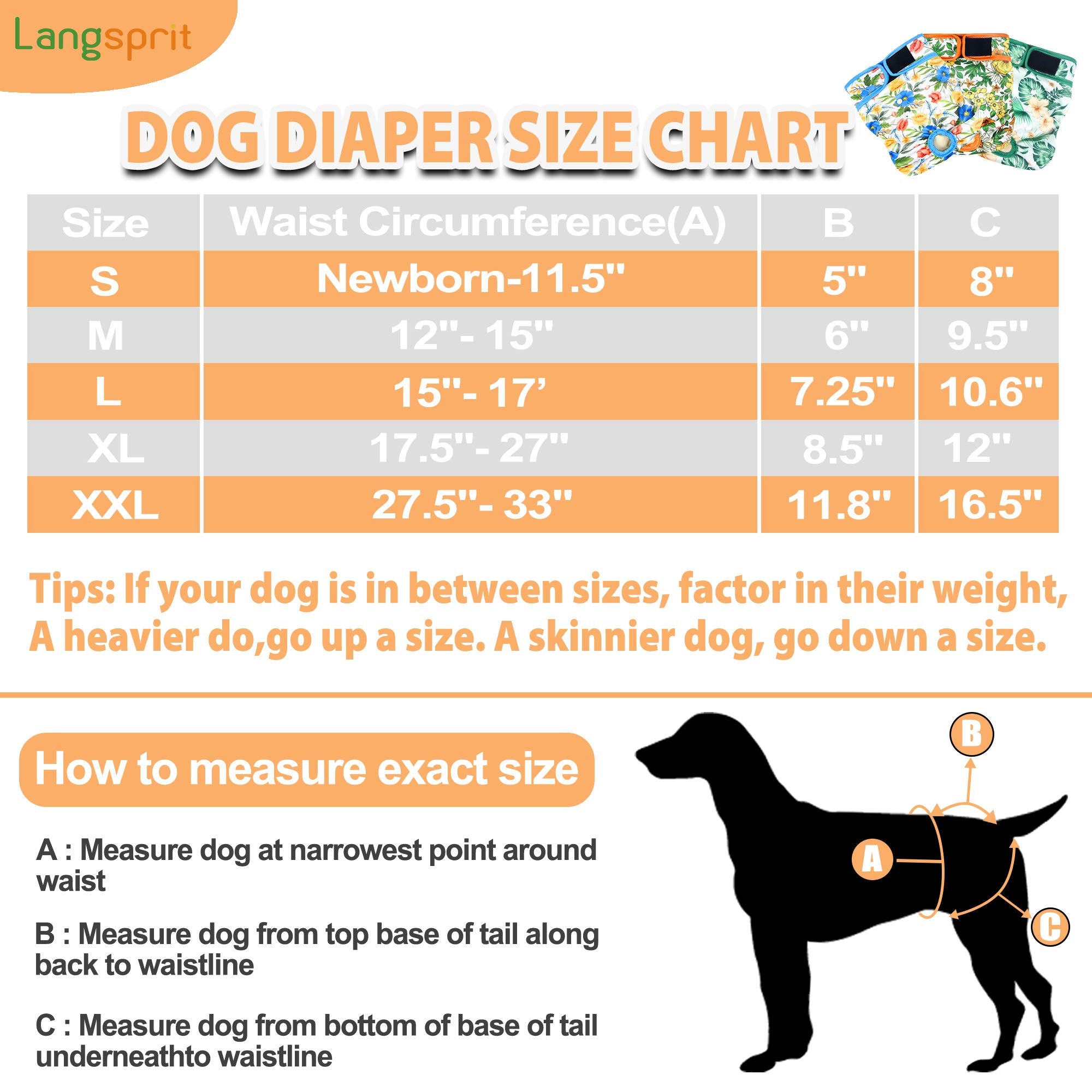 Langsprit dog diapers back-snap design close-up for snug adjustments.