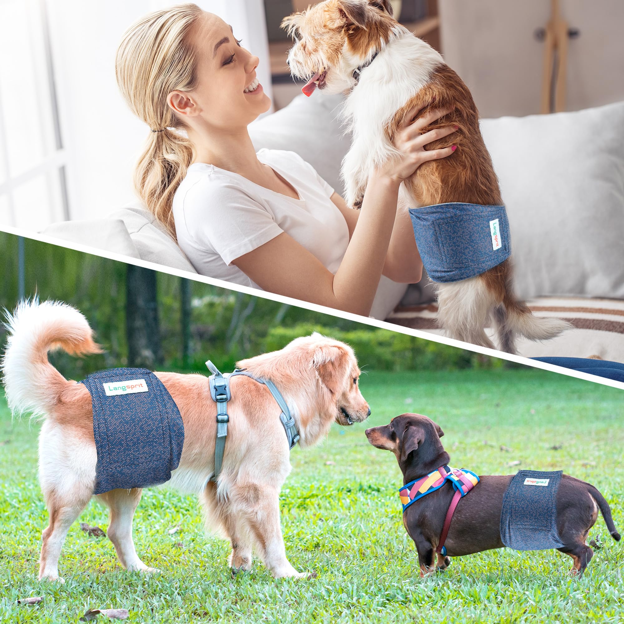Langsprit machine-washable-dog-wrap for easy cleaning and reuse