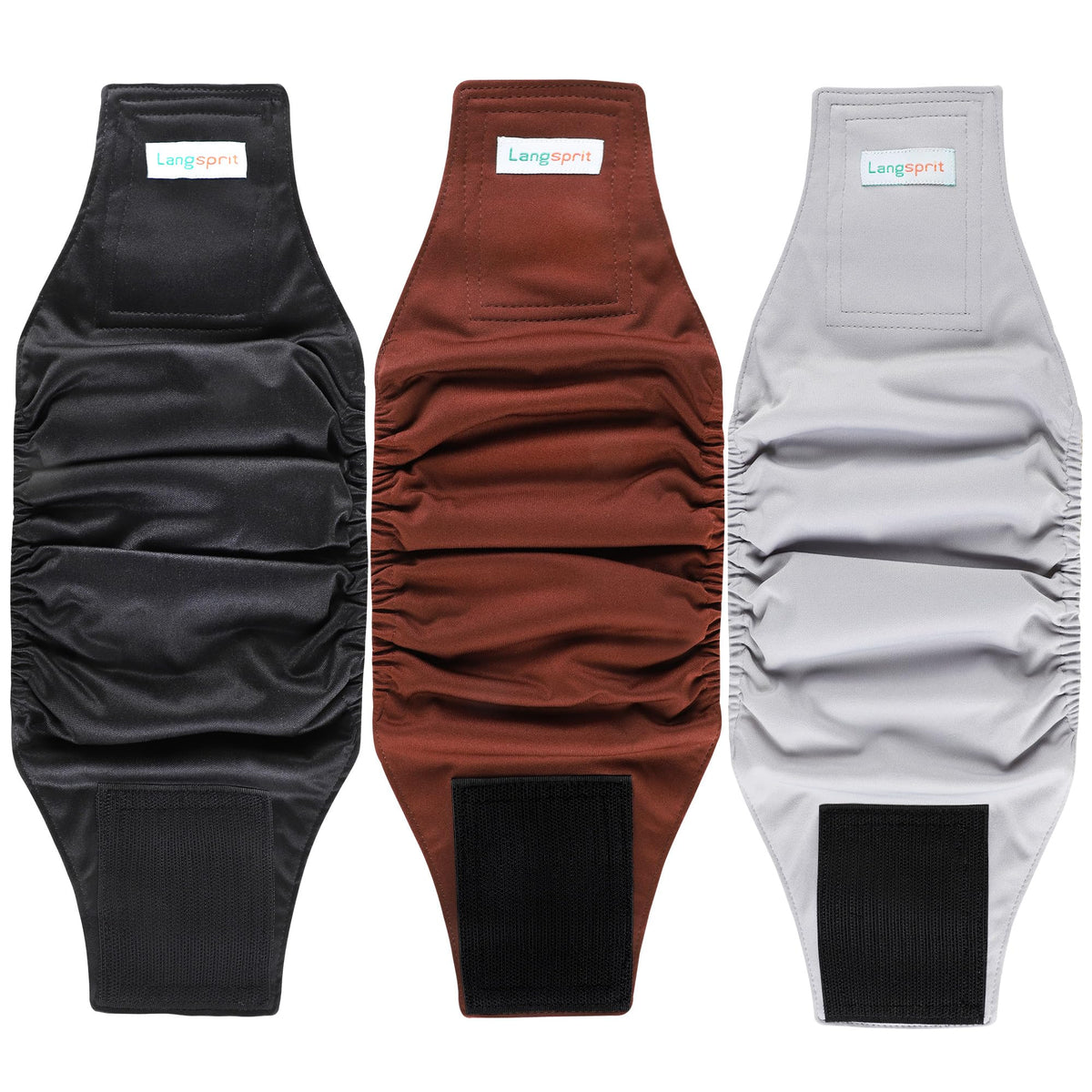 Langsprit male belly band dog wrap in black provides leak protection for furniture