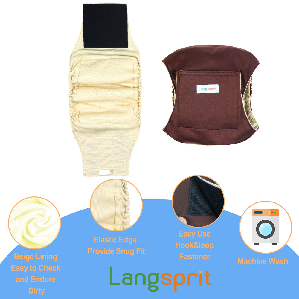Langsprit elastic-fit belly band showcases snug hold for wriggly dogs