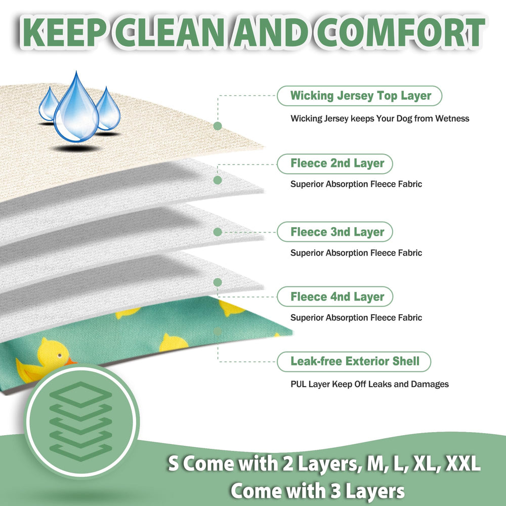 Langsprit washable female dog diaper with leak-free TPU outer for clean floors.