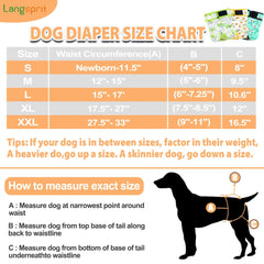 Langsprit washable female dog diapers back view highlighting adjustable closures for a snug fit