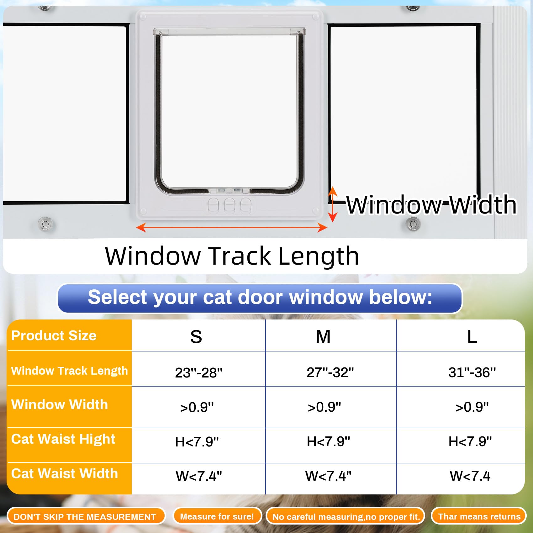 Lanmun cat door window insert with quick 10-minute install, no wall damage.