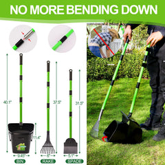 LANNEY 38-inch handle assembled for comfortable, low effort cleanup.