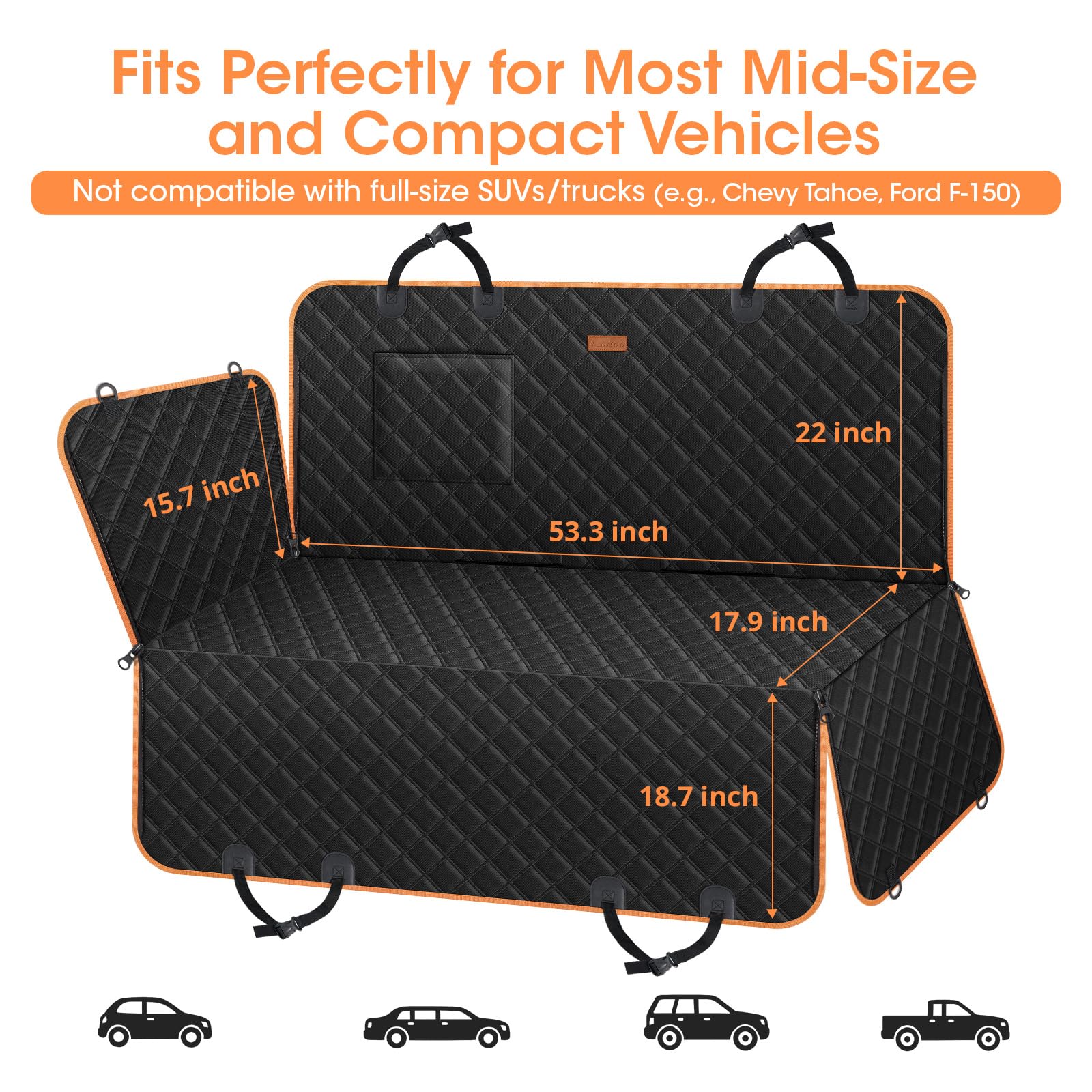 Lantoo dog seat cover easy wipe-clean after muddy adventures.