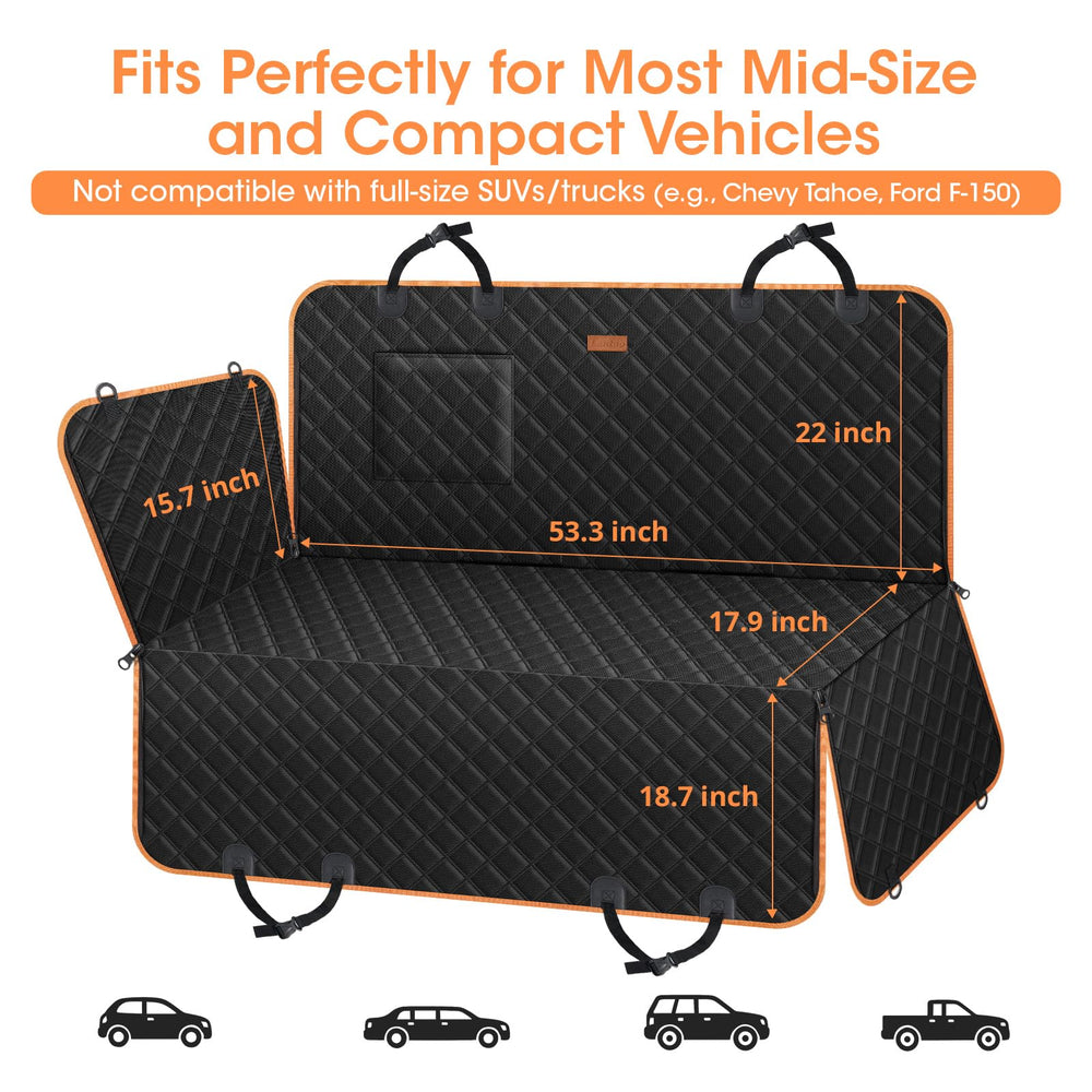 Lantoo dog seat cover easy wipe-clean after muddy adventures.