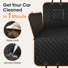 Lantoo dog seat cover side flaps shield doors from hair and scratches.