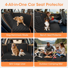 Lantoo dog seat cover waterproof lining protects seats from spills.