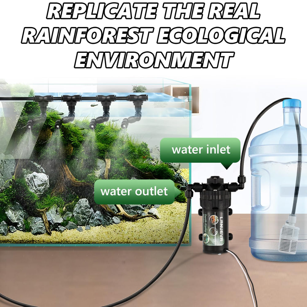 LANUEVA reptile humidifier 5m water pipe enables flexible routing within tanks.