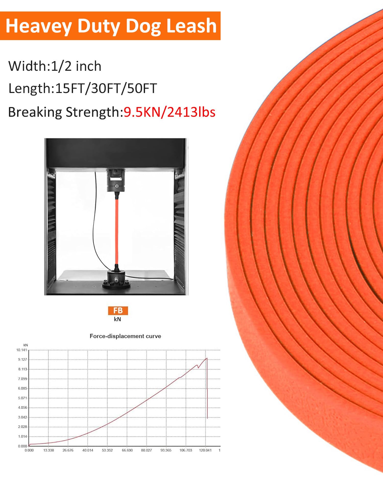Lanwandeng 30ft dog leash stainless swivel for smooth 360-degree rotation.