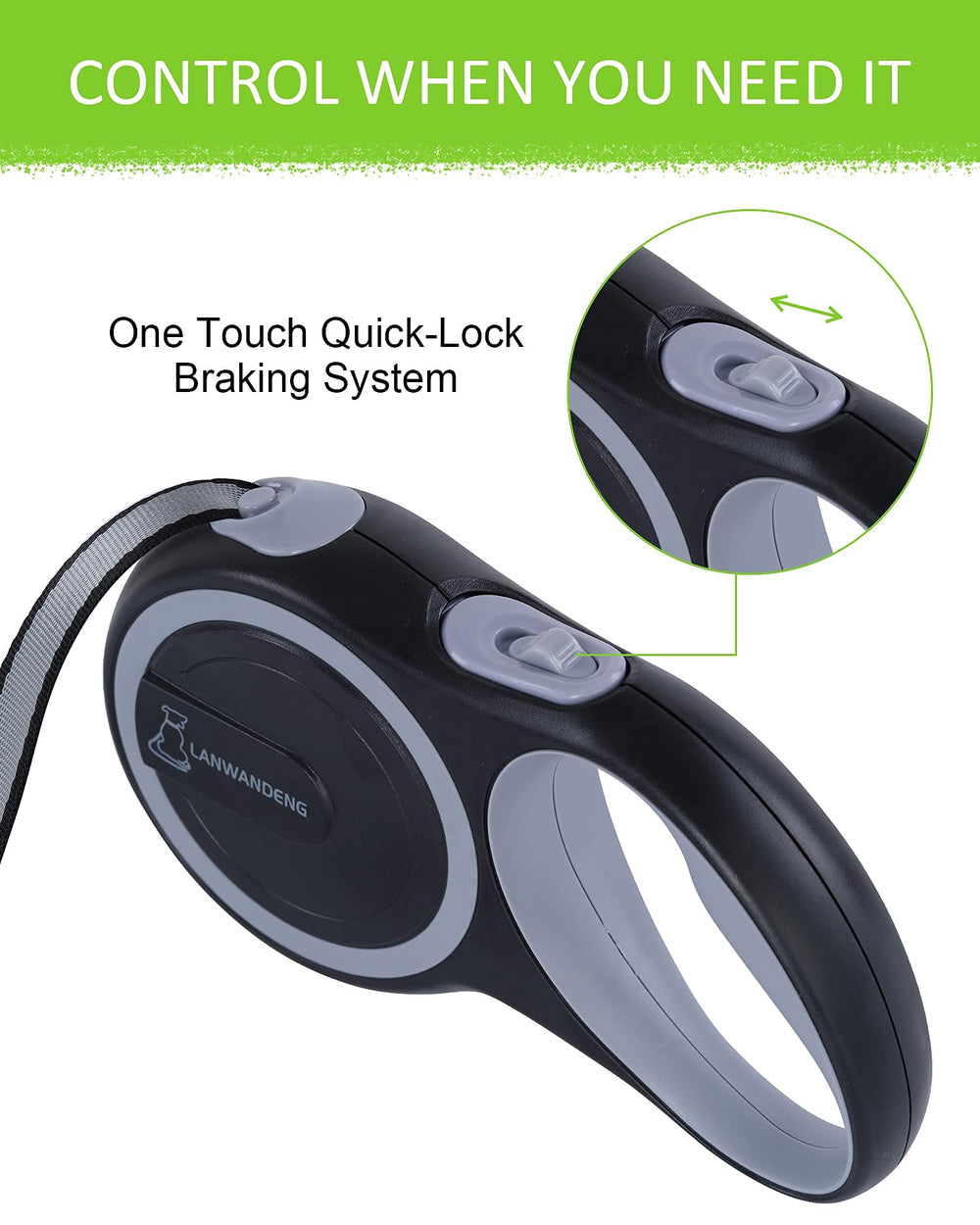 Lanwandeng 360° tangle-free design reduces leash tangling during strolls.