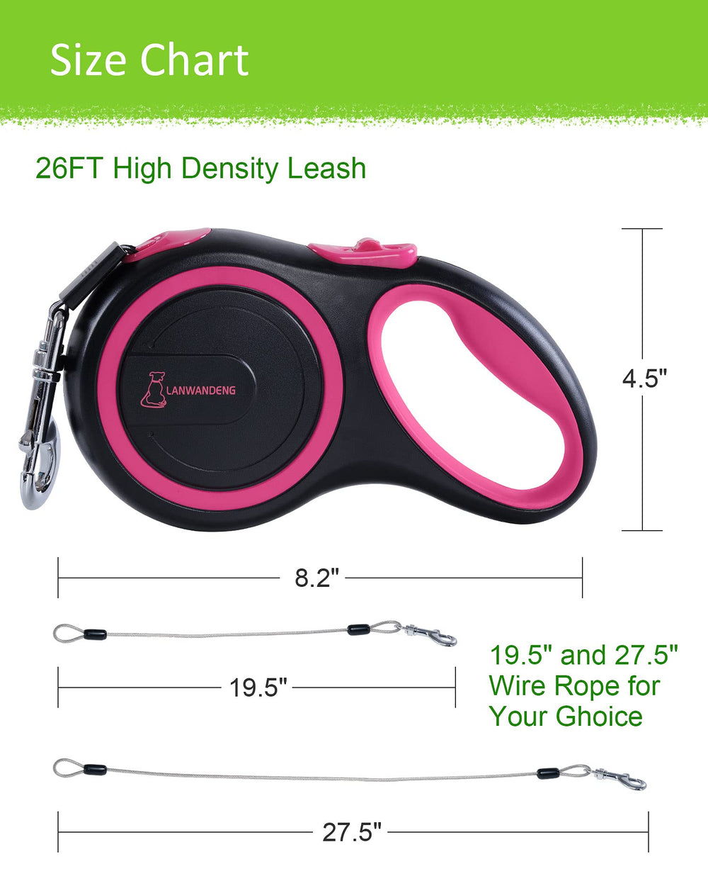 Lanwandeng dog leash suitable for all dog sizes for versatile daily use