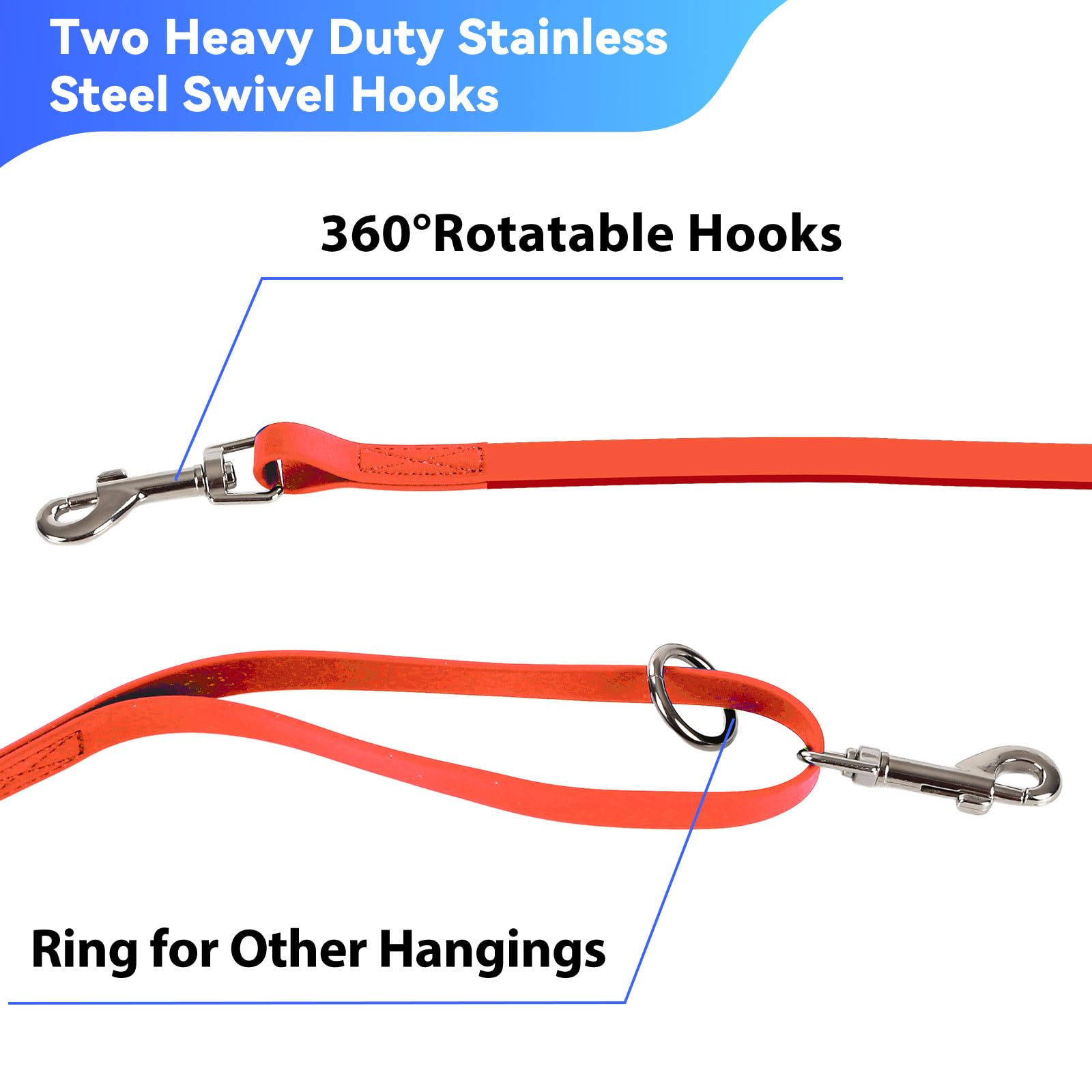 Lanwandeng durable lightweight leash resists tangling during hikes and beach walks.