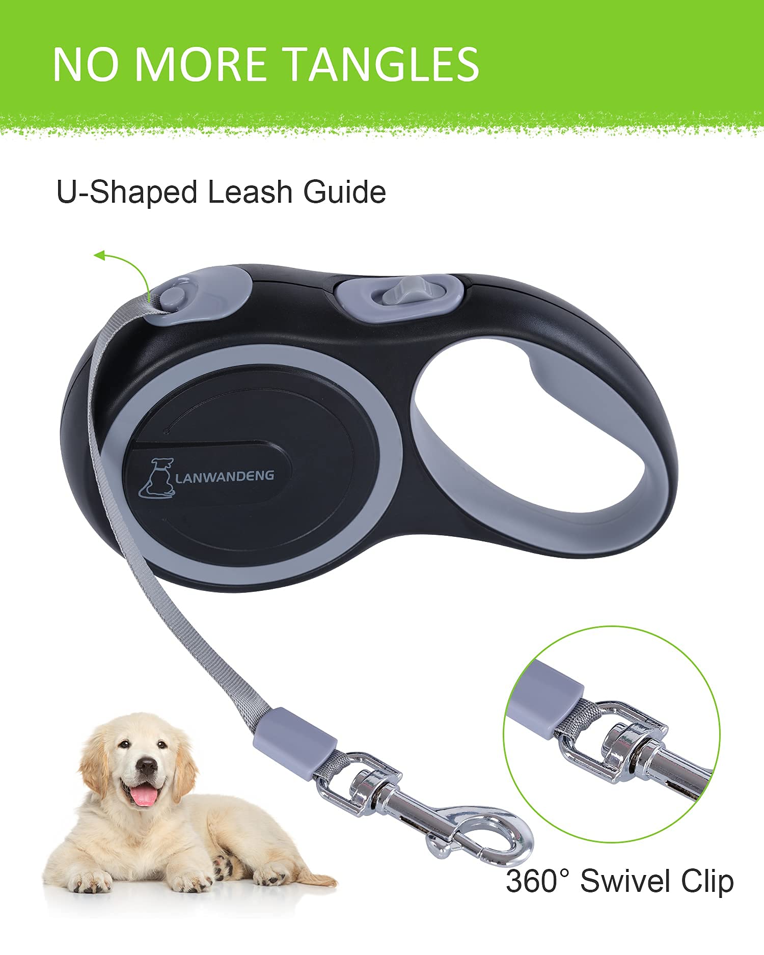 Lanwandeng ergonomic anti-slip handle provides comfortable grip during long walks.