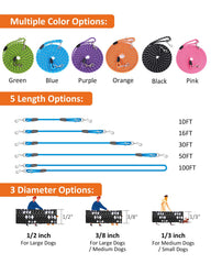 Lanwandeng long-dog-leash 50ft outdoor supports long-line practice in parks and trails.
