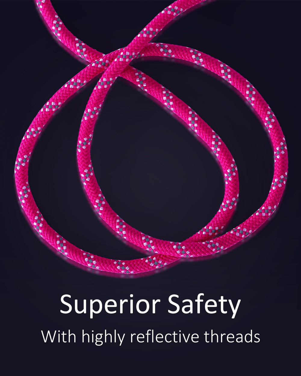 Lanwandeng long dog leash hot pink color stands out during training.