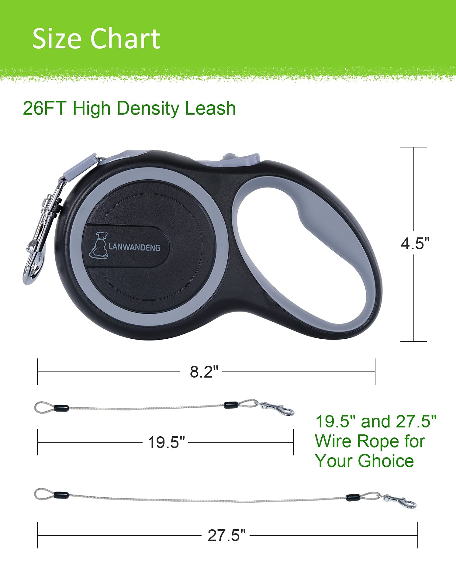 Lanwandeng one-handed brake and lock for easy, secure stops.