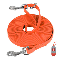 Lanwandeng waterproof long leash orange 50ft close-up hook for secure control.