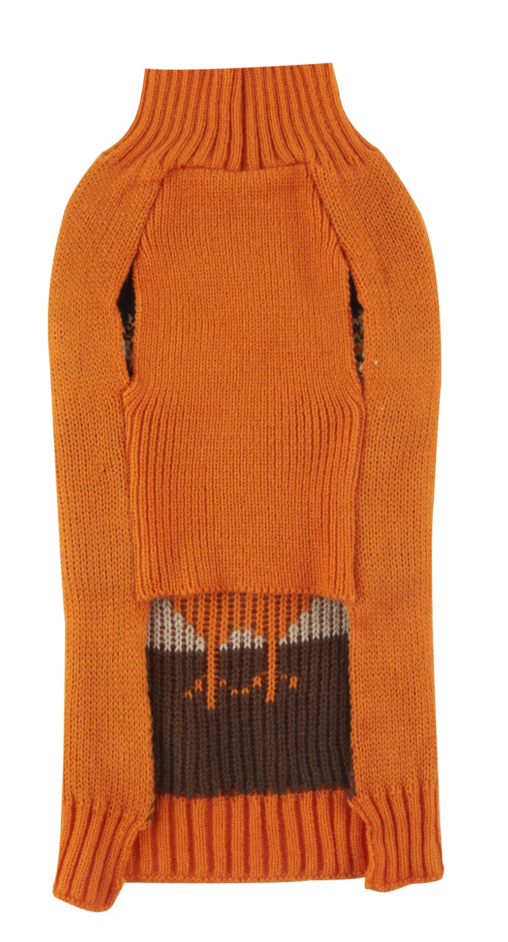 Lanyarco dog sweater orange pullover design enables easy on-off and secure fit.